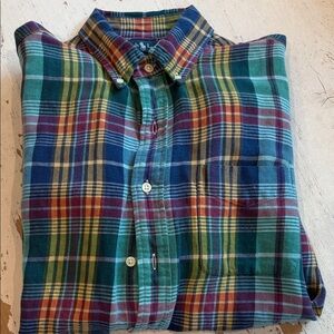 Polo by Ralph Lauren Green, Blue & Red Plaid Button-Down Shirt